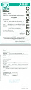Intelseg tiene el placer de informar a nuestro clientes y proveedores que se ha obtenido la certificación UNE-EN ISO 14001